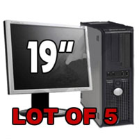 Dell Desktop Computer PD 2.8GHz, 2GB RAM, 80GB HD +19" LCD Monitor - Lot of 5