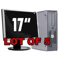 Dell Desktop Computer P4 3.0GHz, 2GB RAM,  80 GB HD +17 LCD Monitor - Lot of 5