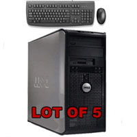 Dell Dual Core Core 2 Duo Desktop Computer 80GB Windows XP + Keyboard+Mouse - Lot of 5