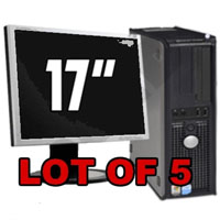 Dell P4 Desktop Computer 2.8GHz 1GB + 17" Monitor - Lot of 5