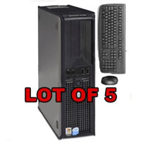 Dell Desktop Computer 3.0GHz 1GB 40GB + Keyboard & Mouse - Lot of 5