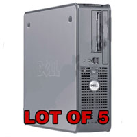 Dell Desktop Computer P4 3.4GHz, 3GB 160GB HD - LOT OF 5