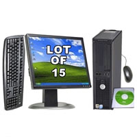Dell P4 2.8 Ghz Desktop PC Computer  with 17" LCD Monitor - Lot of 15
