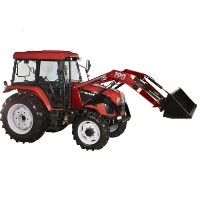 High Quality 70 HP 4WD Tractor w/ Front End Loader & Agricultural Tires