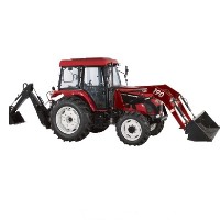 High Quality 70 HP 4WD Tractor w/ Front End Loader + Backhoe + Agricultural Tires