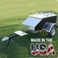 60" x 28" x 19" Aluminum Black Enclosed Motorcycle / Car Trailer - Made in USA