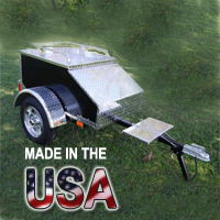 48" x 28" x 19" Aluminum Black Enclosed Motorcycle / Car Trailer - Made in USA
