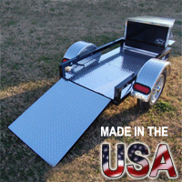 Motorcycle / Car Wheelchair Trailer w/ 53" x 29" Platform + Ramp + Front Storage