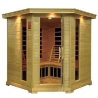 Large 5 Person Corner Carbon Sauna with 12 Heaters