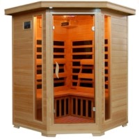 3-4 Person Infrared Sauna with Carbon Heaters - Corner Unit