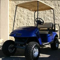 EZ-GO Lifted Blue 36 Volt Electric Golf Cart