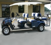 2013 EZ-GO Patriot Blue Stretch Limo 6 Passenger Gas Golf Cart