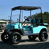 EZ-GO Lifted Turquoise & Black 36 Volt Electric Golf Cart