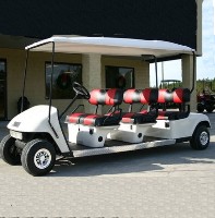 EZ-GO 48 Volt White Stretch Limo 6 Passenger Gas Golf Cart