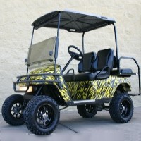 EZ-GO Lifted Yellow & Black Splash 36 Volt Electric Golf Cart