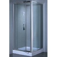 Corner Shower Enclosure Partial Frame w/ Hinged Door & Aluminum Frame